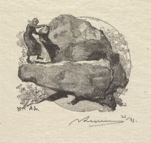 Fontainebleau Forest: Chvějící se skála Les Fontainebleau: Chvějící se skála, 1890. od Auguste Louis Lepère
