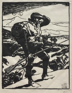 Histoire de la Guerre: Chasseur Alpin. od Auguste Louis Lepère