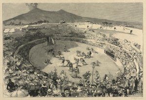 Itálie. Festival v Pompejích, cirkus gladiátorů od Auguste Louis Lepère