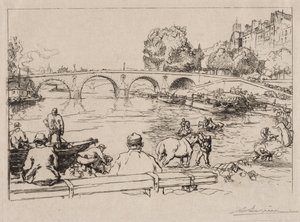 LAbreuvoir v Pont Marie, 1912. od Auguste Louis Lepère
