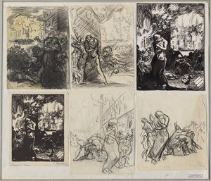 Požár v Louvain od Auguste Louis Lepère