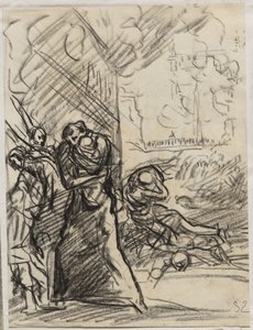 Požár v Louvain od Auguste Louis Lepère