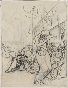 Požár v Louvain od Auguste Louis Lepère