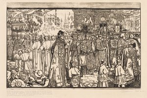 Procesí Božího těla v Nantes, 1901. od Auguste Louis Lepère