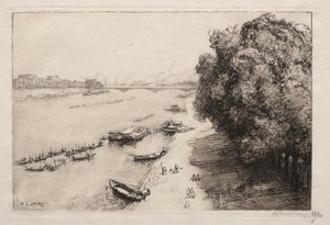 Seina v Pont Nationale, 1914. od Auguste Louis Lepère