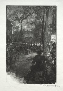 Boulevard Montmartre, večer. od Auguste Louis Lepère