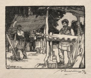 Lath Maker, 1889. od Auguste Louis Lepère