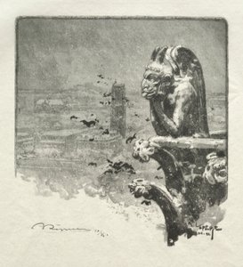 Stryge z Notre Dame, 1890. od Auguste Louis Lepère