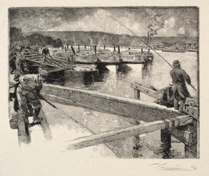 Omnibusová garáž od Auguste Louis Lepère