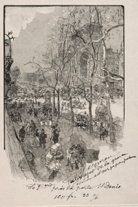 Boulevards, poblíž Porte St. Denis. od Auguste Louis Lepère