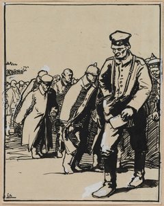 Pochod skupiny německých zajatců, 1914. od Auguste Louis Lepère
