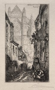 Úzká ulice, Beauvais (Ulička, Beauvais) od Auguste Louis Lepère