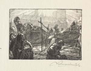 Notre Dame při pohledu z Apple Marketu. od Auguste Louis Lepère