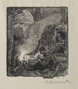 Jídlo dřevorubců, 1887. od Auguste Louis Lepère
