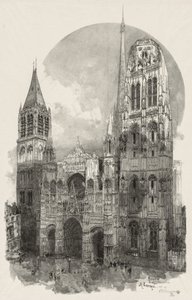 Ilustrovaný Rouen: Katedrála v Rouenu od Auguste Louis Lepère