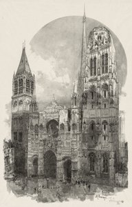 Ilustrovaný Rouen: Katedrála v Rouen, 1888. od Auguste Louis Lepère