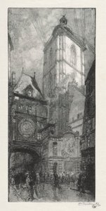 Ilustrovaný Rouen: Velké hodiny od Auguste Louis Lepère