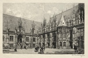 Rouen Illustré: Le Palais du Justice, 1896. od Auguste Louis Lepère