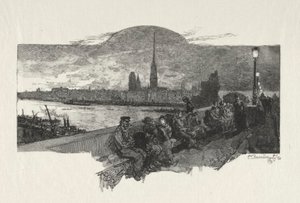 Illustrated Rouen: The Bridge of Stones, 1896. od Auguste Louis Lepère