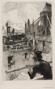 Na střechách poblíž Notre Dame od Auguste Louis Lepère