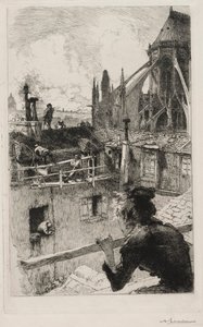 Na střechách poblíž Notre Dame, 1893. od Auguste Louis Lepère