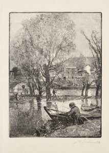 Koutek ostrova Billancourt od Auguste Louis Lepère