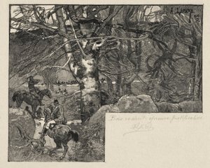 Lov na Mont Gérard. od Auguste Louis Lepère