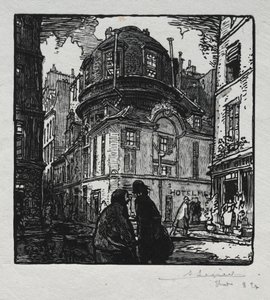 Pohled na hotel Colbert od Auguste Louis Lepère