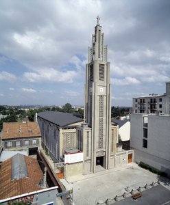 Celkový pohled na kostel Notre Dame de Le Raincy (Seine saint Denis) 1923 (foto)