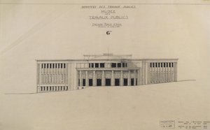 Projekt pro Musee des Travaux Publiques, fasáda, Place d
