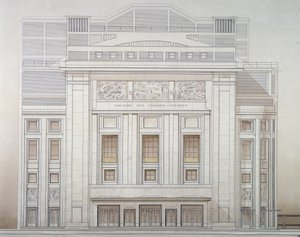 Theatre des Champs-Elysees: fasáda - projekt Perret