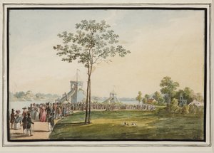 Horské dráhy na Krestovském ostrově - Auguste Poireau (1780-1844). Akvarel na papíře od Auguste Poireau