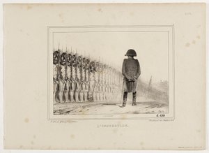 Album litografií z roku 1833, č. 5: Inspekce. od Auguste Raffet