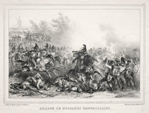 Album pour 1833: Charge de Hussards Républicains, 1832. od Auguste Raffet