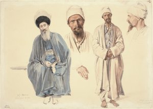 Starší Žid a muslimský Tatar na Krymu
