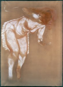 Studie sedícího aktu od Auguste Renoir
