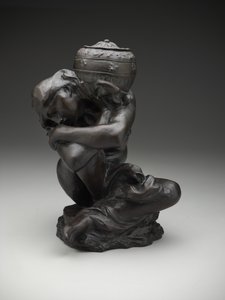 Padlá karyatida nesoucí urnu od Auguste Rodin