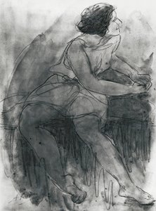 Isadora Duncan (1878-1927) (tužka a mytí na papíře) od Auguste Rodin