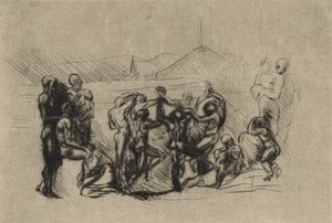 La Ronde, kolem roku 1883 (suchá jehla) od Auguste Rodin