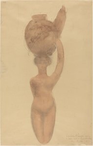 Nahá žena nesoucí vázu na hlavě od Auguste Rodin