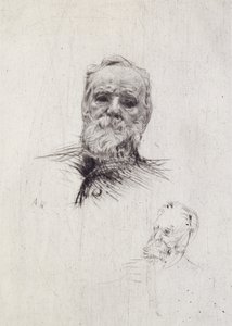 Portrét Victora Huga (1802-85) (litho) od Auguste Rodin