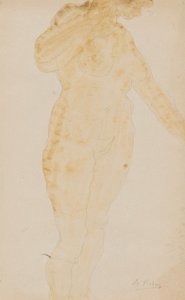 Stojící žena nahá, levá paže prodloužená od Auguste Rodin