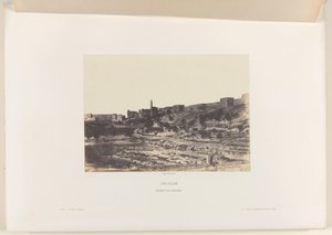 Povodí Birket-es-Soultan mimo starou městskou zeď Jeruzaléma Jeruzalém. Birket-es-Soultan (název na objektu) od Auguste Salzmann