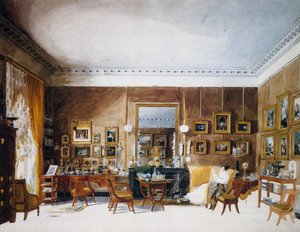 Obývací pokoj vévodkyně z Berry v Tuileries, akvarel od Garnerey Auguste (1785-1824), Francie