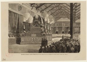 Poslední pocta Giacomu Meyerbeerovi v Paříži na severním nádraží 6. května 1864, cca 1864.