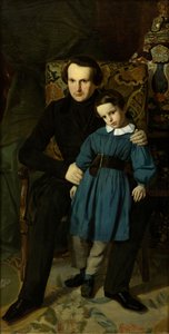 Portrét Victora Huga 1802-1885 se svým synem, 1836.