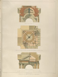 Detail stavby zvonice Z: Stavba katedrály svatého Izáka, 1845