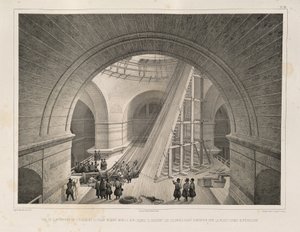 Vnitřní pohled na katedrálu a rampu Z: Stavba katedrály svatého Izáka, 1845