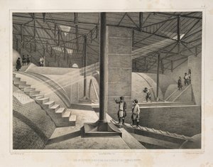 Část oblouku a kovová střecha Z: Stavba katedrály svatého Izáka, 1845