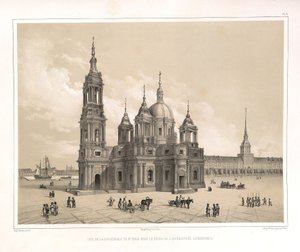 Pohled na katedrálu svatého Izáka v době Kateřiny II Od: Stavba katedrály svatého Izáka, 1845